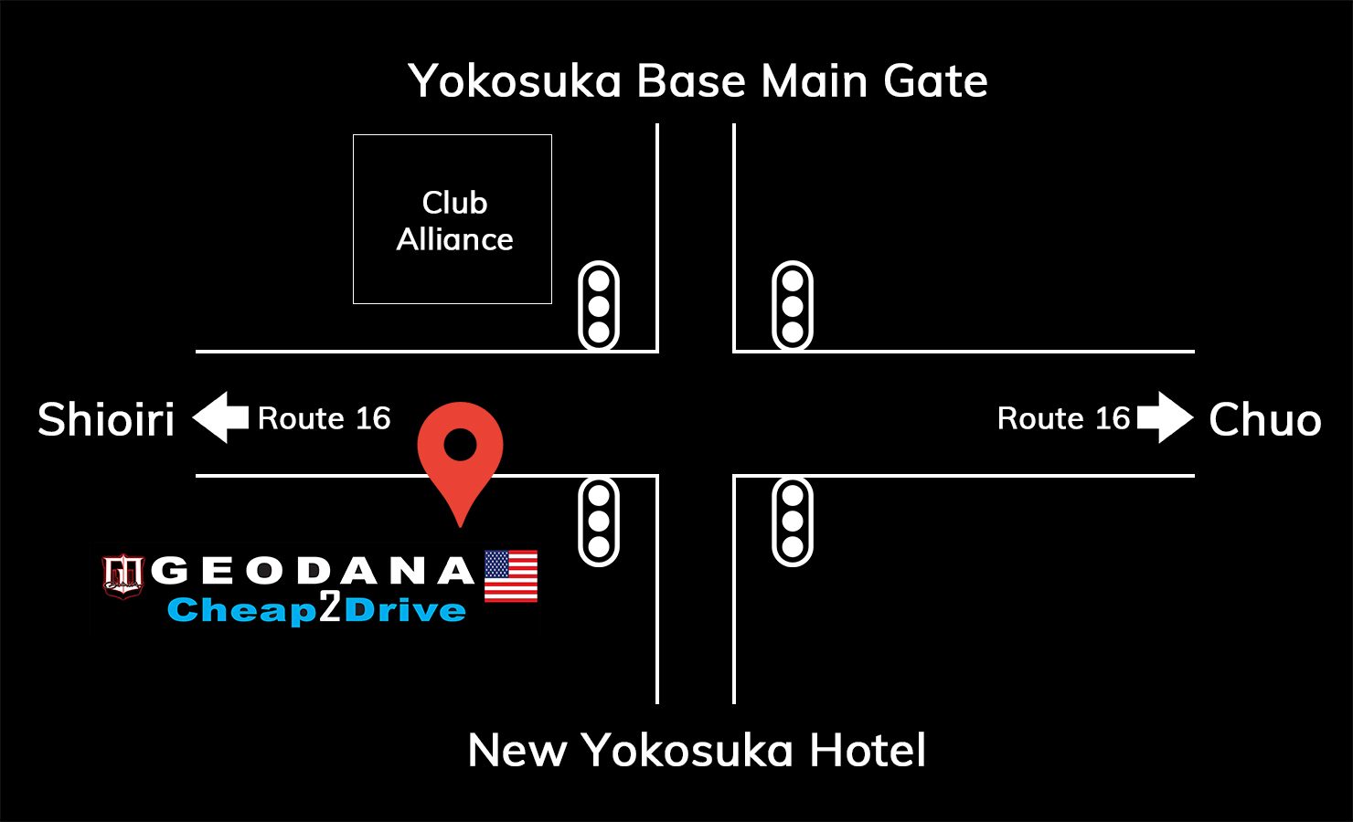 GEODANA Cheap2Drive Main Office Map